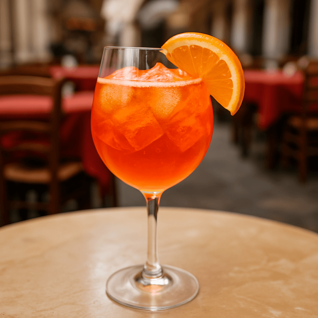 Aperol Spritz cocktail with orange garnish